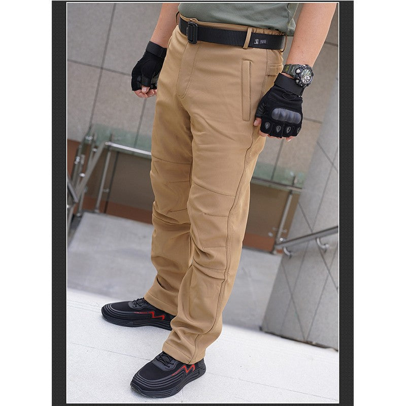 TRVLWEGO Thick Warm Fleece Hiking Pants Men Winter Waterproof Windproof Outdoor Soft Shell Rain Trekking Camping Ski Trousers