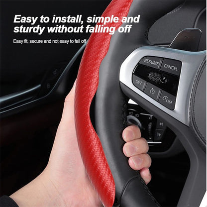 Capa Universal Antiderrapante de Fibra de Carbono para Volante de Carro, Capa Auxiliar para Volante de Carro, Acessórios Antiderrapantes