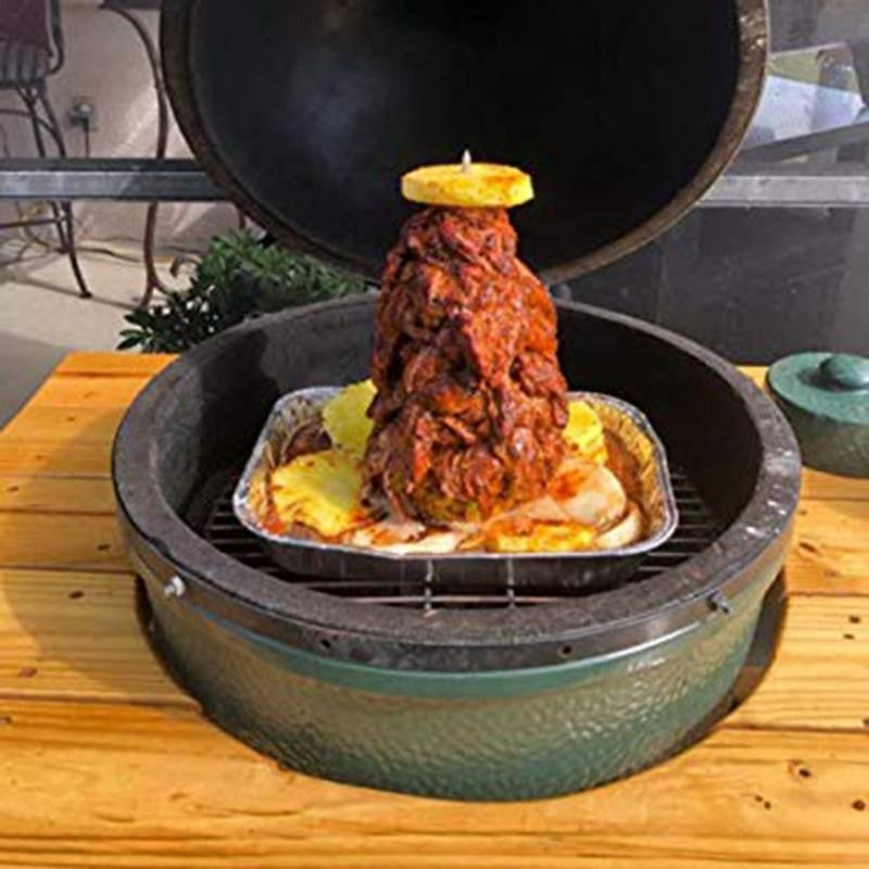 Vertical Tacos Al Pastor Skewer Stainless Steel Brazilian Barbecue Skewer Vertical Spit Stand Shawarma Kebabs Gyros BBQ Grilling