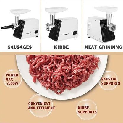 Moedores de Carne 2500W Inox para Cozinha Triturador de Vegetais para Recheio de Bolinhos Moedor de Carne e Máquina de Recheio para Uso Comercial ou Doméstico