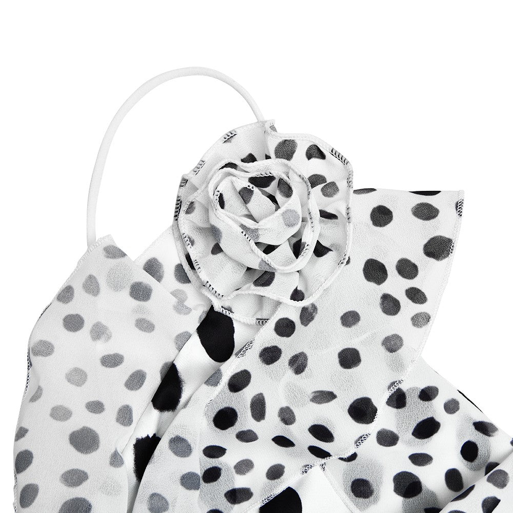 JULISSA MO Sexy Backless  Print Dots Flower Women Maxi Dress Spaghetti Strap Eve