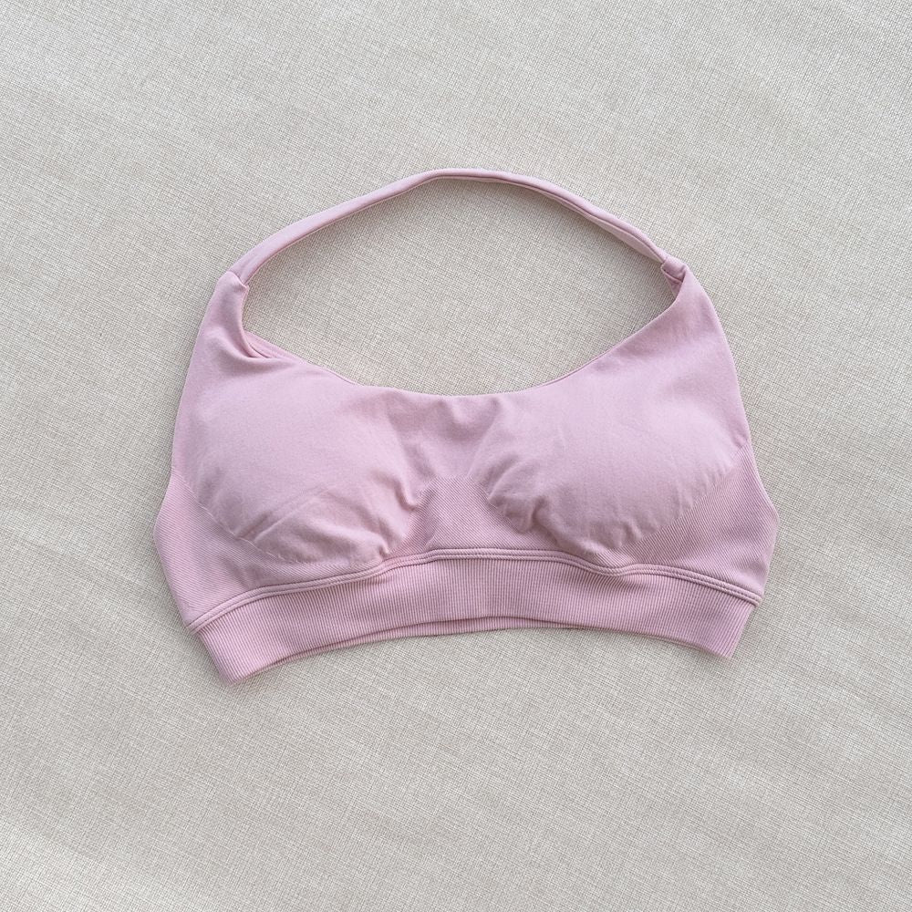 DF halter Neck Woman Sports Crop Bra  Comfortable gym bra Running Bra workout Sportswear