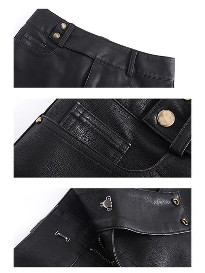 Lautaro Spring Summer Black Mini Skirt Women with Low Waist Short Distressed Pu Leather Skirts for Woman 2024  Gyaru Clothes