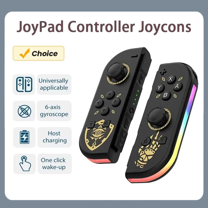 RGB LED Left & Right Joypad for NS Switch Controller BT 5.2 Joy-Con Gamepads Joystick with Dual Vibration for Switch/Lite/Oled