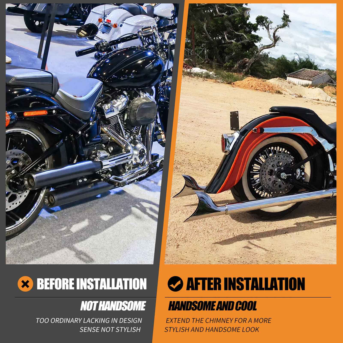 Motorcycle Chrome Dual Exhaust System For Harley Softail Fatboy FLSTF Deluxe 2007-2017 Breakout FXSB 13-2016 Slim Exhaust Pipe