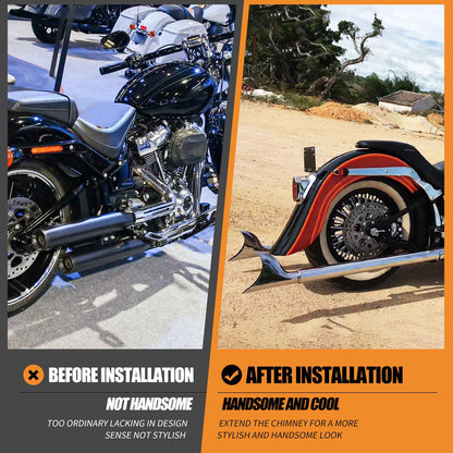Motorcycle Chrome Dual Exhaust System For Harley Softail Fatboy FLSTF Deluxe 2007-2017 Breakout FXSB 13-2016 Slim Exhaust Pipe