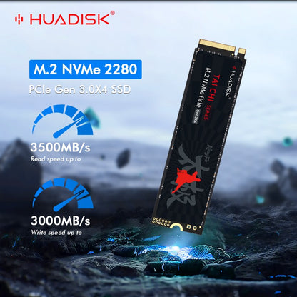 SSD NVMe M2 HUADISK 256GB 512GB 1TB 2TB Disco Rígido Interno M.2 PCIe 3.0 2280 Com Cache para Desktop Laptop X79 X99