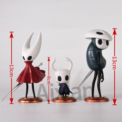 3 peças/conjunto Brinquedos Hollow Knight Anime Jogo Boneco O Cavaleiro Boneco de Ação Hornet/Quirrel Estatueta Modelo Colecionável com Caixa