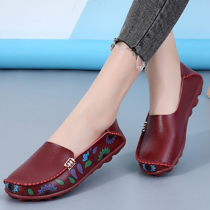 New Moccasins Women Flats Spring Female Leather Loafers Slip on Ballerina Women Casual Shoes Zapatos Mujer Plus Size 35-46