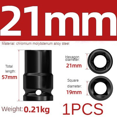 Conjunto de Soquetes Sextavados Reforçados de 3/4 de Polegada 17-50mm, Chave Pneumática, Conjunto de Bicos, Ferramentas de Mecânico, Ferramenta Manual