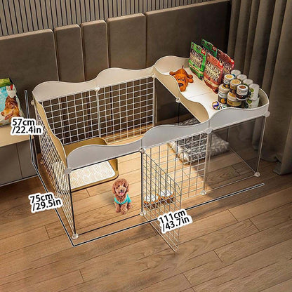 Cerca para cães de estimação Casa Canil Interno para cães pequenos Cerca de isolamento Teddy com área de banheiro gaiola para cães