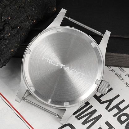 Militado Ml05 Vintage Field Watch VH31 Sweep Second Quartz Movement Sapphire Crystal High Clear AR Coating Luminous 38Mm Watches