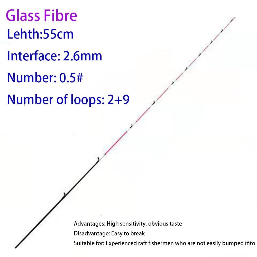 Fiberglass/Carbon Half-titanium Fishing Rod Tip Retractable Half/All Titanium Alloy Carbon Fiber 45/55/60cm Winter