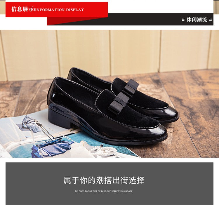 Yuppie Social Leather Shoes Men Classic Wedding Men's Dress Shoes Bow Formal Shoes For Men Slip On Loafers Man