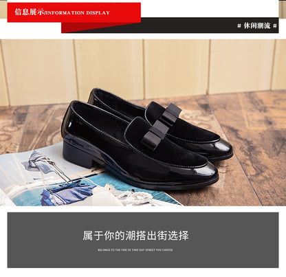 Yuppie Social Leather Shoes Men Classic Wedding Men's Dress Shoes Bow Formal Shoes For Men Slip On Loafers Man