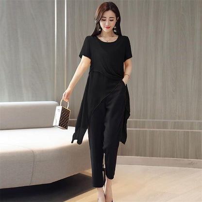 New 2025 Summer Fashion New Solid Color Split Chiffon Shirts Loose Irregular Shirts Tops Thin Blouses Woman Red blusas femininas