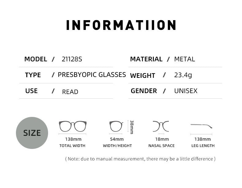 Óculos de Leitura Masculinos Retangulares de Metal com Armação Grande, Hastes Flexíveis, Óculos de Presbiopia para Idosos com Bloqueio de Luz Azul e Proteção para os Olhos