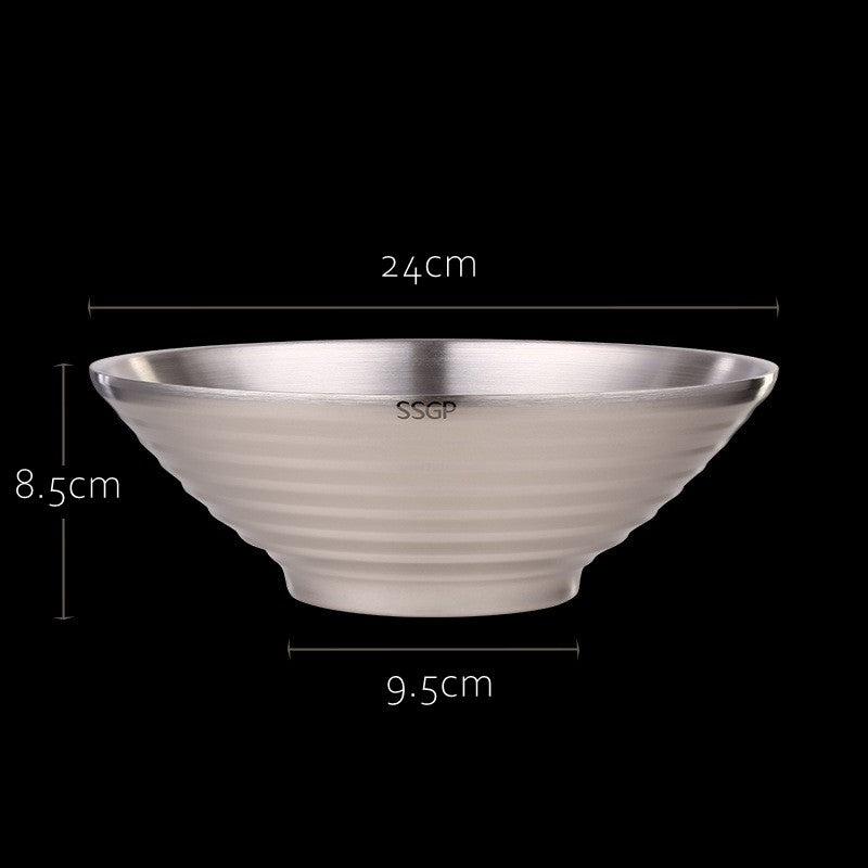 Design Estético Tigela Japonesa para Ramen de Aço Inoxidável 304 Talheres e Louças para Macarrão Isolante de Calor para o Natal e Ano Novo