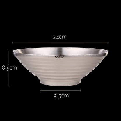 Design Estético Tigela Japonesa para Ramen de Aço Inoxidável 304 Talheres e Louças para Macarrão Isolante de Calor para o Natal e Ano Novo