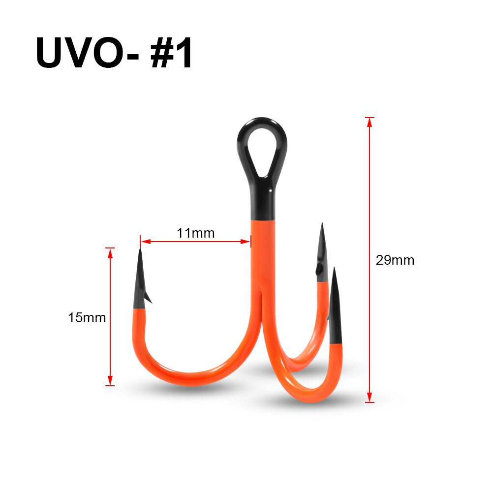 Spinpoler 1/0 2/0 3/0 Anzol UV 2X Forte Ponta Revestida Triplo Garateia Isca Artificial Pesca em Águas Profundas Robalo Lúcio Perca Equipamento