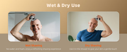 9D Head Shavers for Bald Men 5 in 1 Detachable Head Razor IPX7 Waterproof Wet Dry Rechargeable Electric Shavers for Men