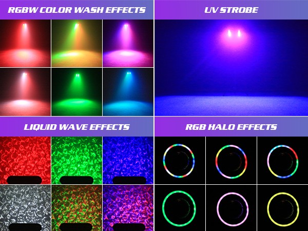 2PCS Bracket Effect Lights 7in1 RGBW LED Light Stand Kit W/Bag Magic Ball Beam Effect Light Remote Control DJ Disco Party Lights