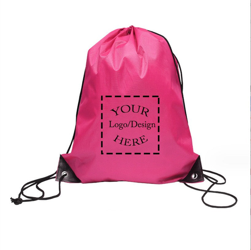 20/50Pcs Custom Bag Printing Logo Schoolbag Promotional Outdoor Casual Gym Sport Waterproof Advertising Bag Drawstring Backpack