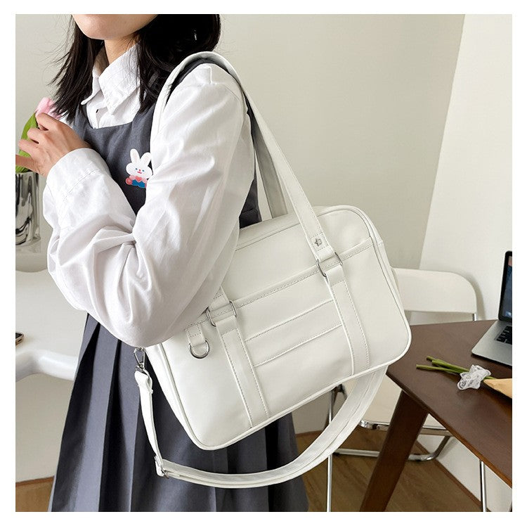Japanese Style JK Bag Women High School Student Uniform Bag PU Leather Shoulder Bag Women Simple Handbags Crossbody Bags Itabag