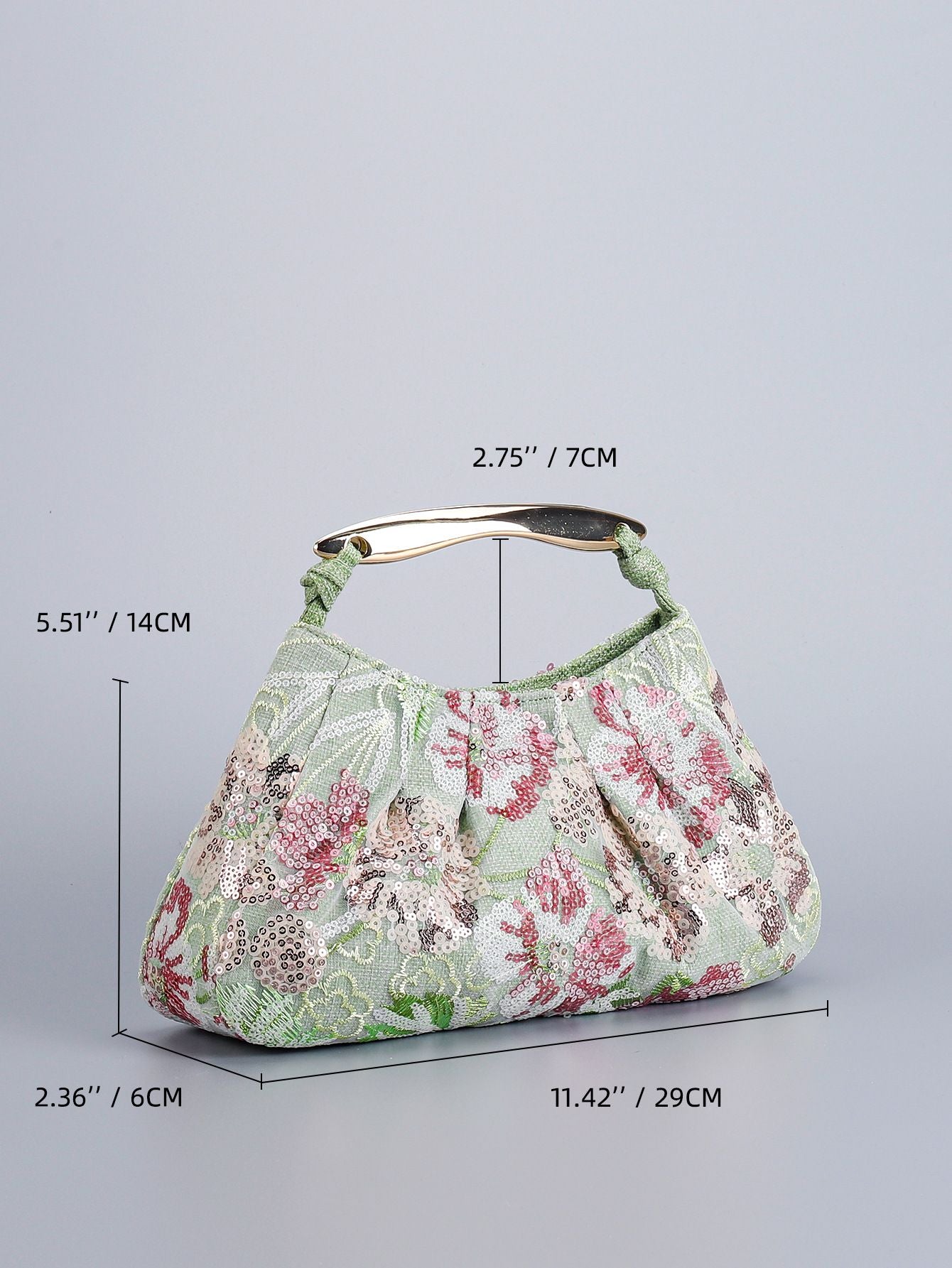 Delicated Sequins Luxury Evening Bag Pleated Handbag Elegant Embroidered Evening Bag for Women Wedding Banquet Cheongsam Handbag