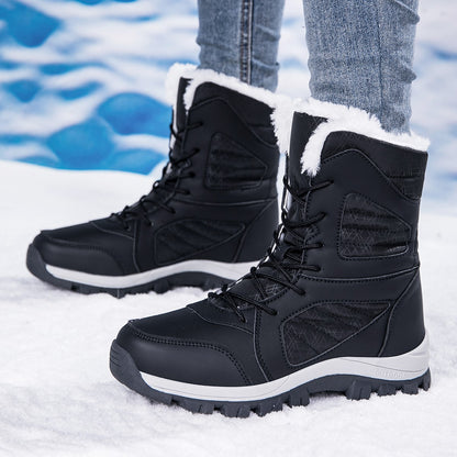 Winter Women's Snow Boots High Top Hiking Boots for Women Winter Outdoor Walking Sneakers Waterproof Plush Warm Platform Boots