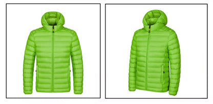 2025 New Men's Lightweight Cotton Jacket for Autumn and Winter - Multiple Colors, Stand-Up Collar & Hooded Design