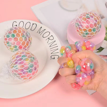 1PC Creative New Decompression And Ventilation Grape Ball Toys Tricolor Colorful Beads Grape Ball Pinch Le Toys