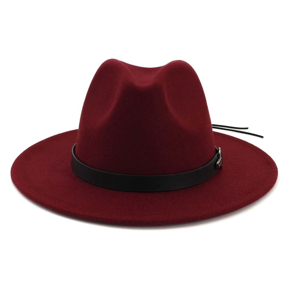 QBHAT Women Men Wide Brim Wool Felt Jazz Fedora Hats Panama Style Cowboy Trilby Party formal Dress Hat Large Size Yellow white