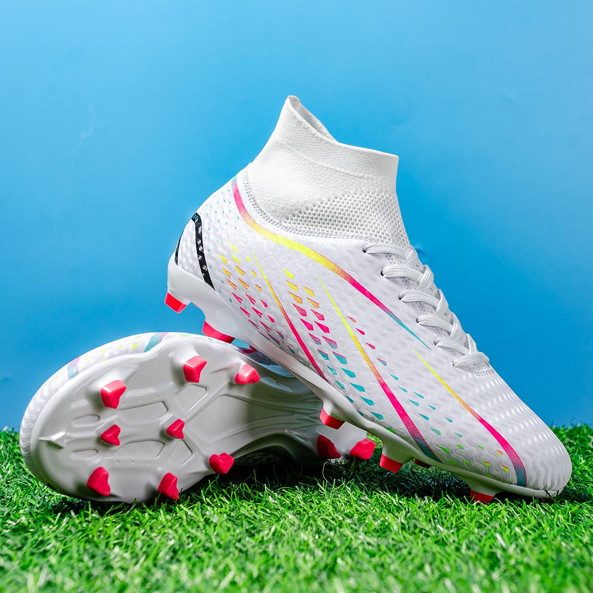 Unisex Soccer Cleats With FG Studs And TF Blades Options For Natural Grass Turf Indoor Superior Traction Anti Slip Grippy Soles