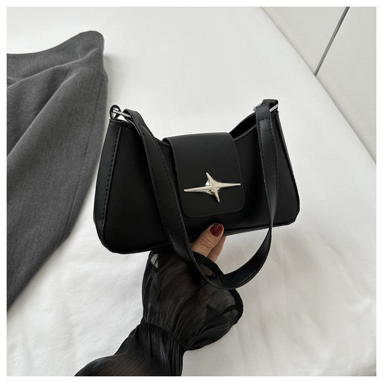 Silver Shoulder Bags for Women 2024 Classic Y2K Small Purse Glossy PU Leather Luxury Brand Female Underarm Handbags Daily Bag