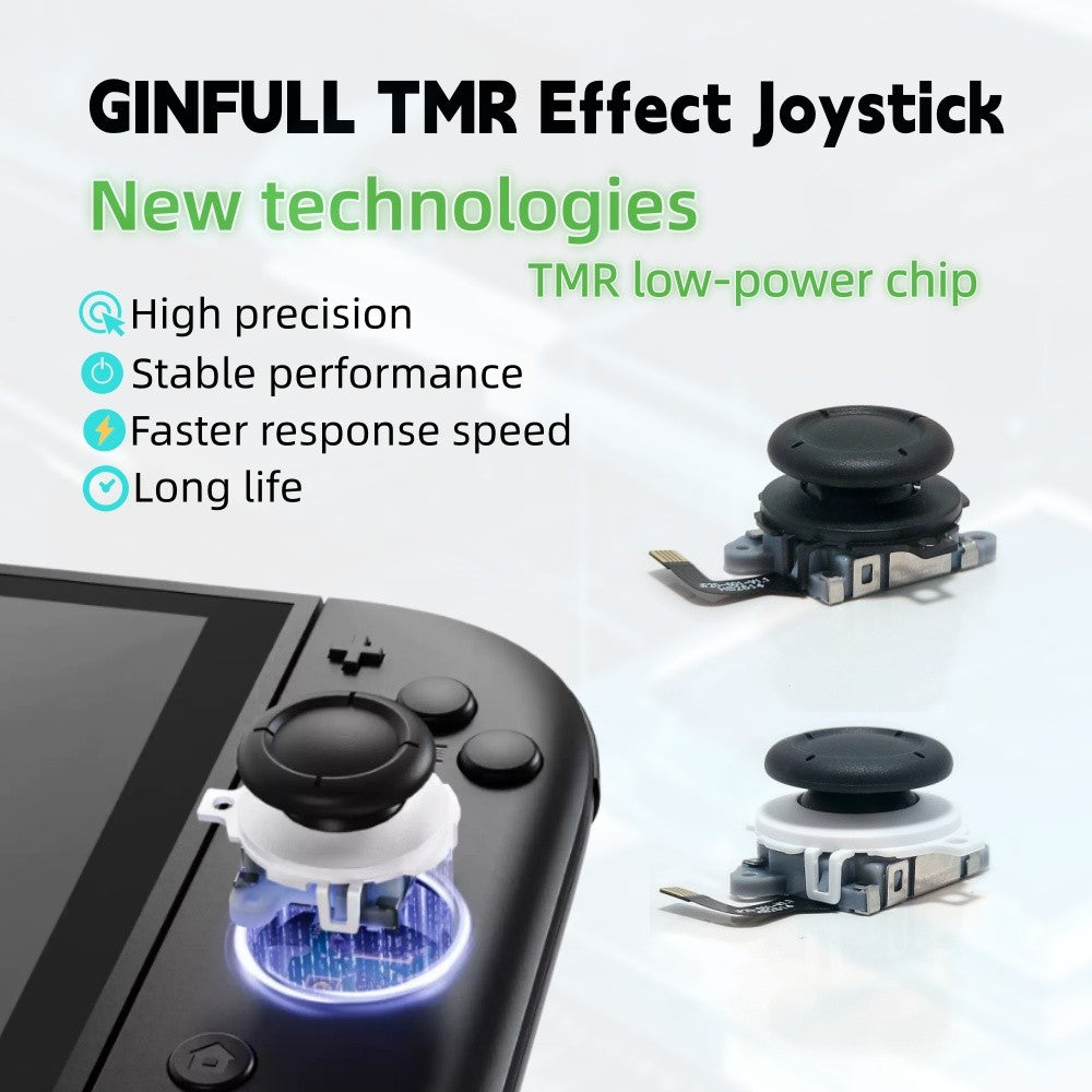 GINFULL TMR Effect Joystick New White Black For NS2 Switch 2 Controller 3D Analog Stick For Joy-Con 2 Replace Left Right Rocker
