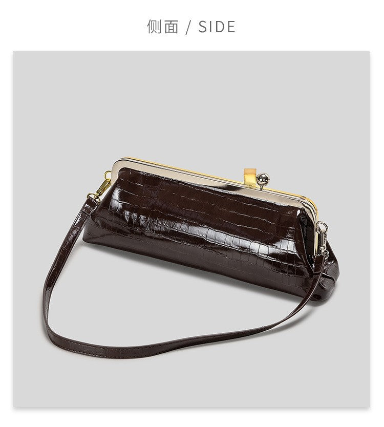 Fashion Long Clutch Bag for Women Luxury Designer Kiss Lock Women Shoulder Bags Elegant Party Purses Trend Underarm Bag 2025