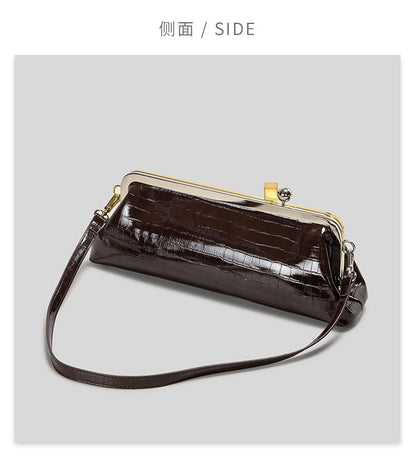 Fashion Long Clutch Bag for Women Luxury Designer Kiss Lock Women Shoulder Bags Elegant Party Purses Trend Underarm Bag 2025