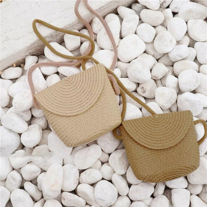 Beach Straw Shoulder Messenger Bag Women Bohemian Summer Woven Rattan Bucket Shoulder Handbag Handmade Crossbody Bags For Women