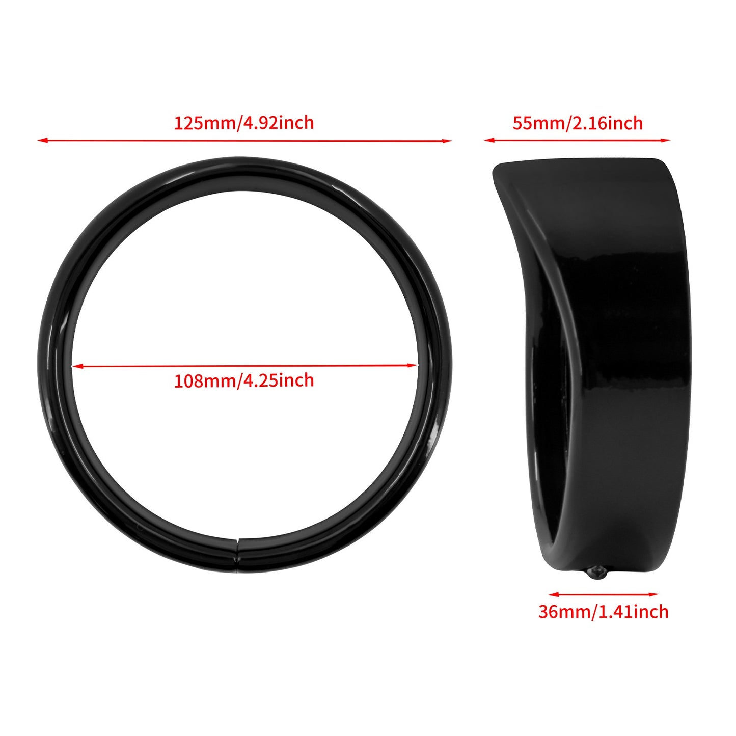 Anel de Acabamento do Farol de 7'' para Motocicleta + Capa de Luz de Neblina de 4.5'' + Anel de Acabamento do Pisca Estilo Visor para Harley Touring Road King Softail