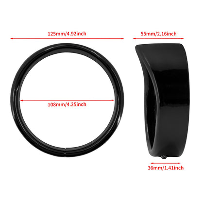 Anel de Acabamento do Farol de 7'' para Motocicleta + Capa de Luz de Neblina de 4.5'' + Anel de Acabamento do Pisca Estilo Visor para Harley Touring Road King Softail