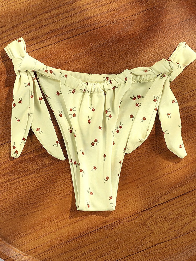 ZRTAK Bandeau Bikinis Set Women Swimsuit Summer Biquini Beach Wear Bowknot Thong Swimwear Swimming Bathing Suit Two Piece Suit