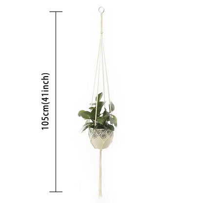 Hanging Plant Handmade Macrame Plant Hanger Flower Pot Planter Hanger Wall Decor Courtyard Garden Hanging Planter Hanging Basket
