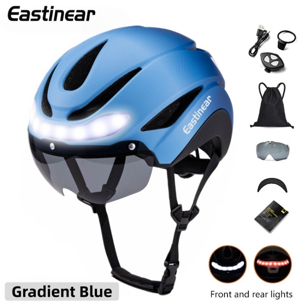 Eastinear Road Bicycle Helmet Rear Led Lights With Turn Signals With Magnetic Googles & Sun Road Bicycle Helmets For Men Women