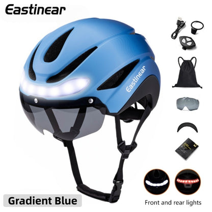 Eastinear Road Bicycle Helmet Rear Led Lights With Turn Signals With Magnetic Googles & Sun Road Bicycle Helmets For Men Women