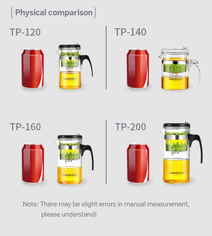 KAMJOVE Tea Pot for Infusions One-touch Tea Filtering Heat-resistant Glass Tea Cup 200/300/500/1000/1200ML Tea Brewing Kettle