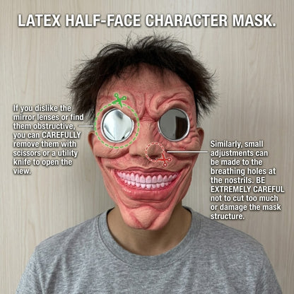 Scary Smile Black Hole Half Face Mask Horror Halloween Cosplay Mask Funny Creepy Party Costume Props Adult Masquerade Masks