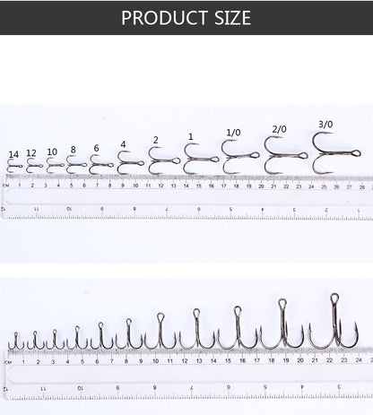 FTK Anzol de Pesca Bass com Três Pontas e Suporte para Isca, Suporte para Isca, Anzol de Isca, Conjunto de Anzóis de Manivela para Amarração de Mosca, Água Salgada, Anzol de Agulha para Pesca