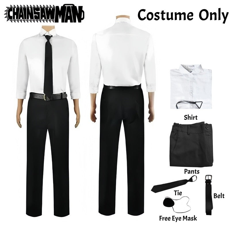 Chainsaw Man Denji Cosplay Costume Full Set Public Safety Devil Hunter Uniform Wig Shirt Pants Halloween Party Outfit for Adults