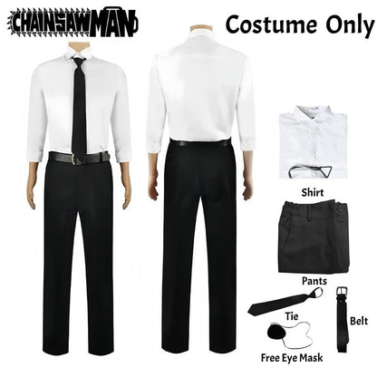 Chainsaw Man Denji Cosplay Costume Full Set Public Safety Devil Hunter Uniform Wig Shirt Pants Halloween Party Outfit for Adults